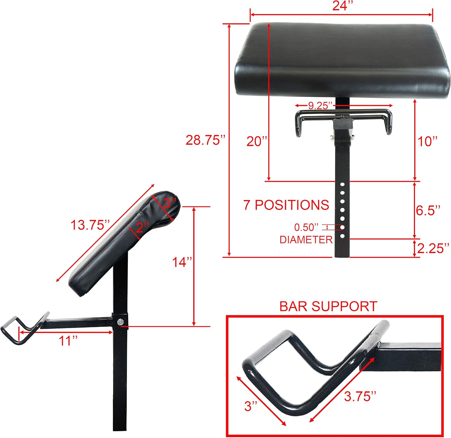 Valor Fitness EX-2 Preacher Curl Bench Attachment