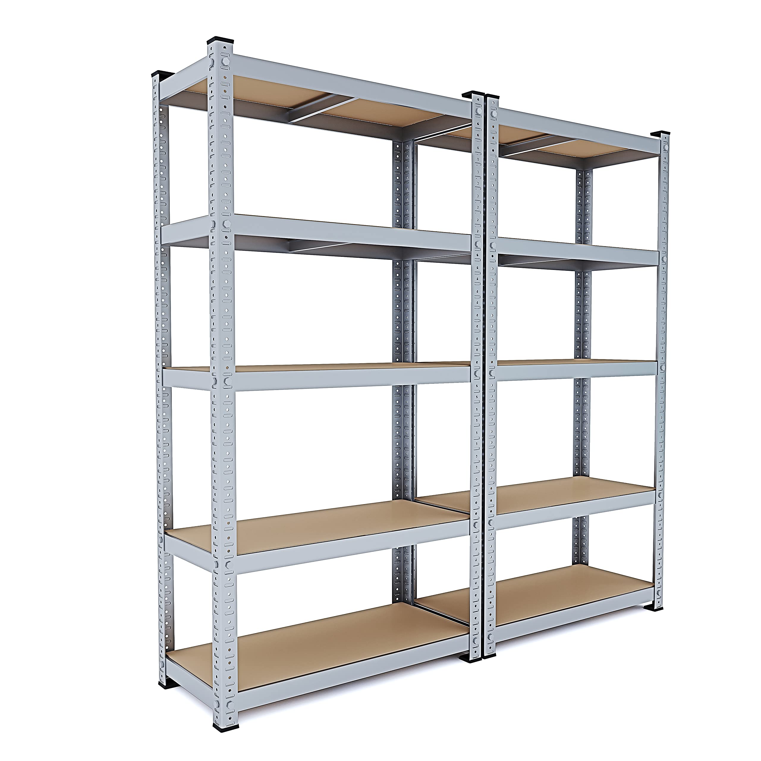 Bricozone Set 5 Scaffali Metallici con Ripiani in MDF 180 x 90 x 40 cm Portata 875 kg