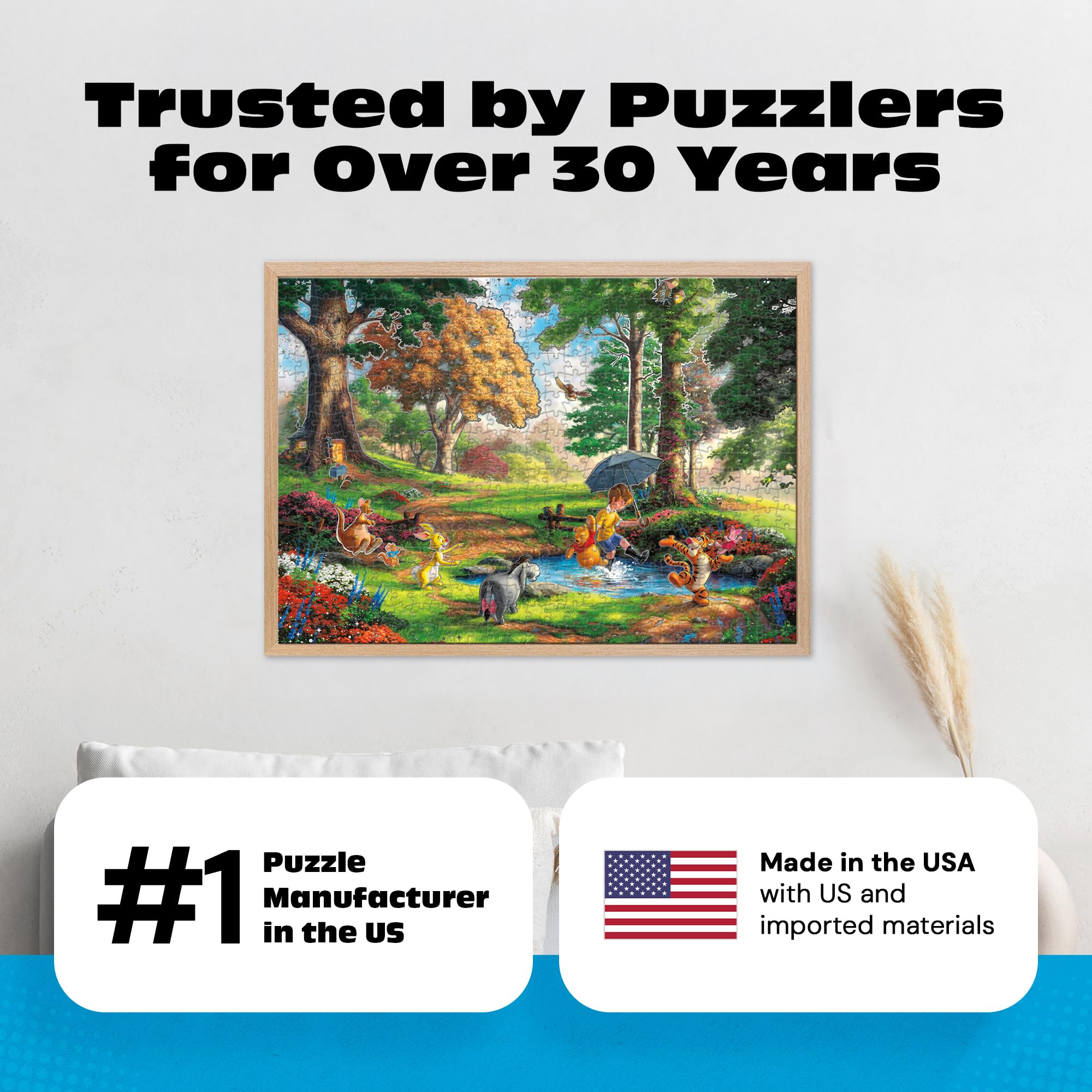 Buffalo Games Disney Winnie Puuh Puzzle, 500 Teile, Thomas Kinkade Studios Artwork, Silver Select Edition