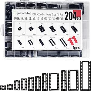 Kit 122 Pezzi Prese DIP IC - 6,8,14,16,18,24,28,40 Pin - Per Elettronica, PCB, Arduino - Foto 9