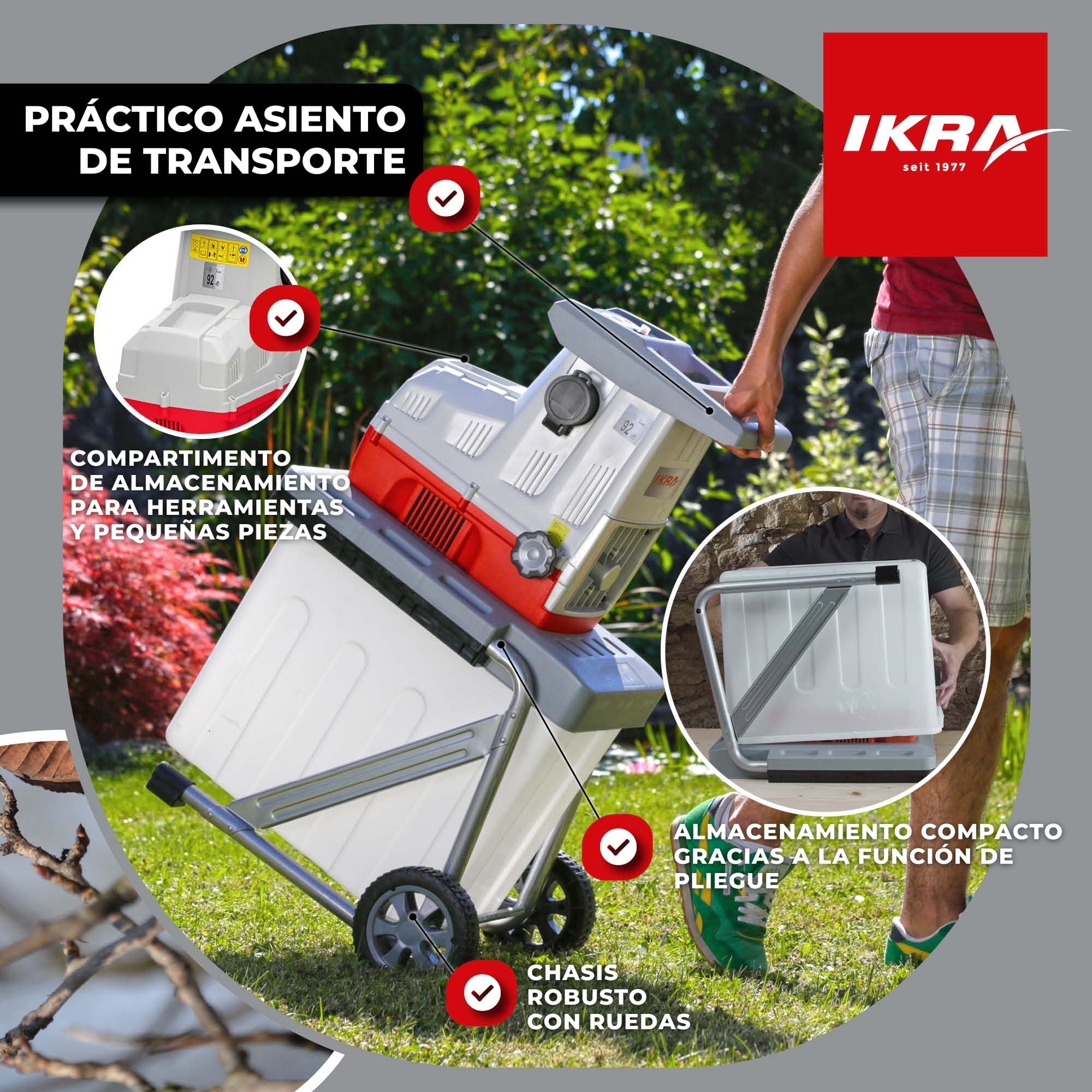 IKRA 81002880 trituradora silenciosa eléctrica ILH 3000 A, diámetro de Ramas a 44mm, W, 230 V