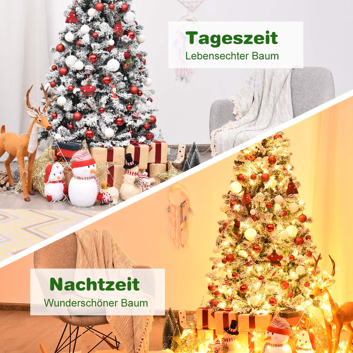 COSTWAY Potloodkerstboom (180 cm COSTWAY Potloodkerstboom (180 cm