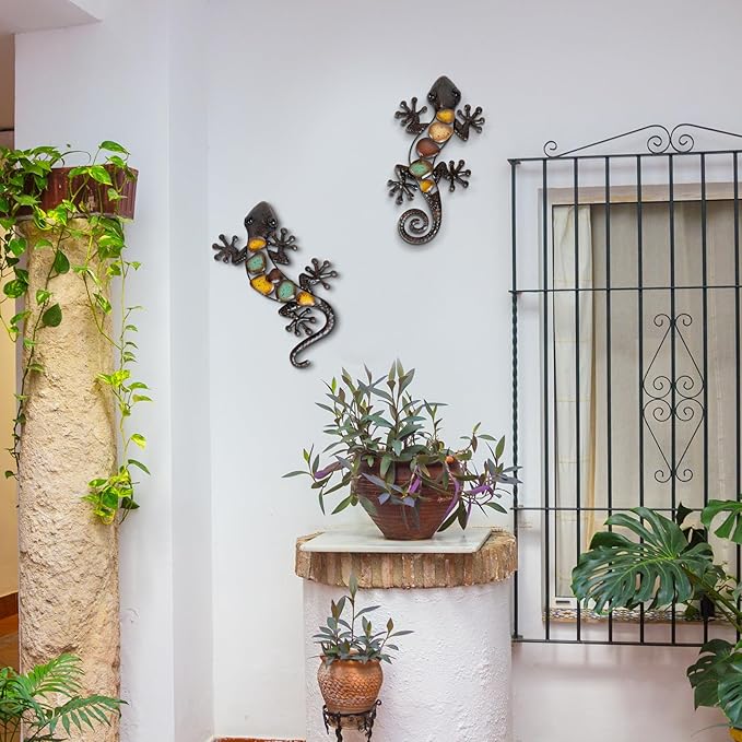 Decoración de Pared Lagarto Metálico LIFFY 2 Pack, 38 cm miniatura 2