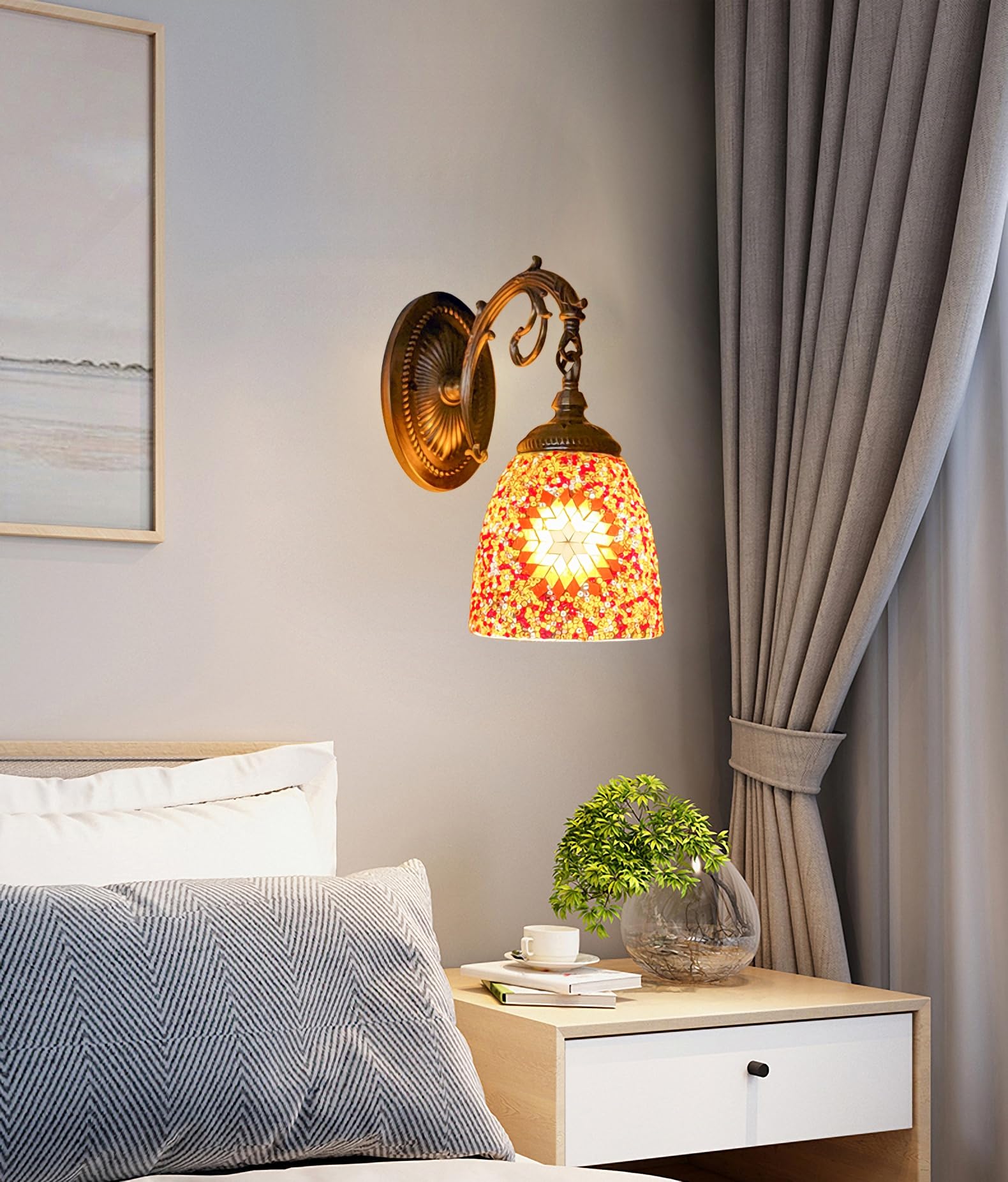 北欧風デザイン ポーチライト ステンドグラス 玄関照明 【公式通販