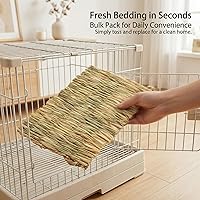 Vista 7 de Sukh 2 PCS Alfombrillas de Hierba para Conejos - Alfombrillas de Jaula de Heno Natural Tejido para Conejitos, Ropa de Cama para Mascotas