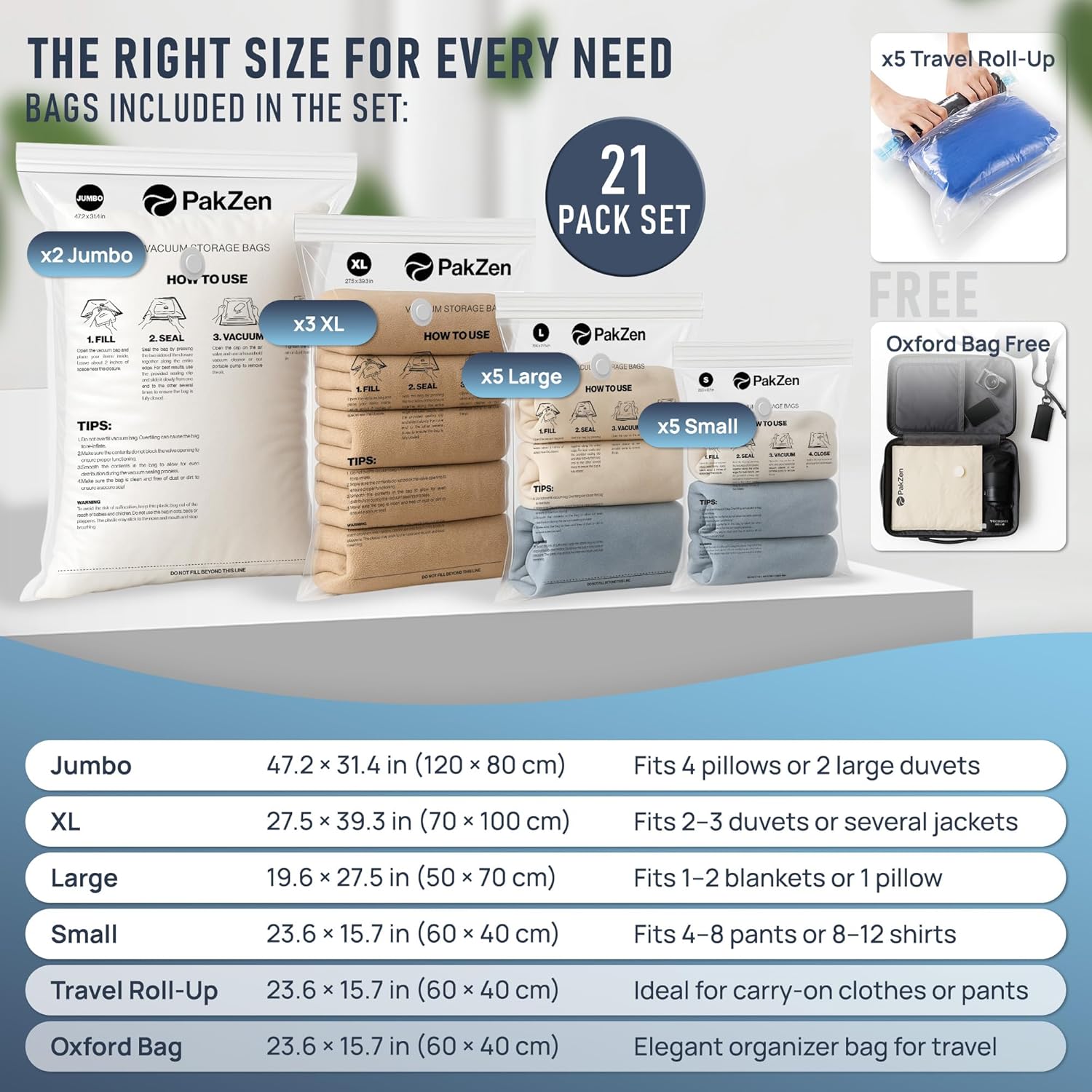 21-Pack Vacuum Seal Bags for Clothing Travel with Electric Pump (60 kPa USB-C/USB-A) – 9-Layer Space Saver Compression Bags for Luggage, Closet & Home Organization