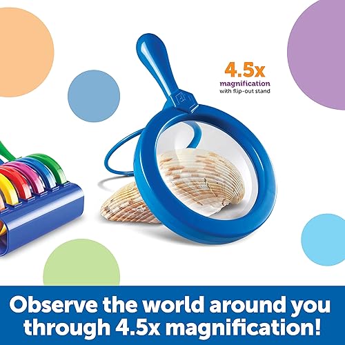 Miniatura 4 de Learning Resources Primary Science - Lupas jumbo con soporte (6 piezas) y balanza de balanza de balde de balde