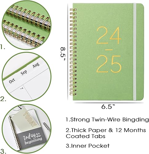 Miniatura 3 de Agenda 2024-2025, agenda semanal mensual 2024-2025, julio 2024 a junio 2025, 6.45 x 8.45 pulgadas, planificador académico 2024-2025, planificador