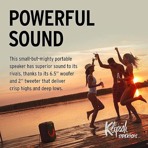 Miniatura 3 de Klipsch Gig XL, negro - Altavoz inalámbrico portátil - Múltiples modos de color - Aumento de graves - Woofer de 6.5 pulgadas y tweeter de 2 pulgadas