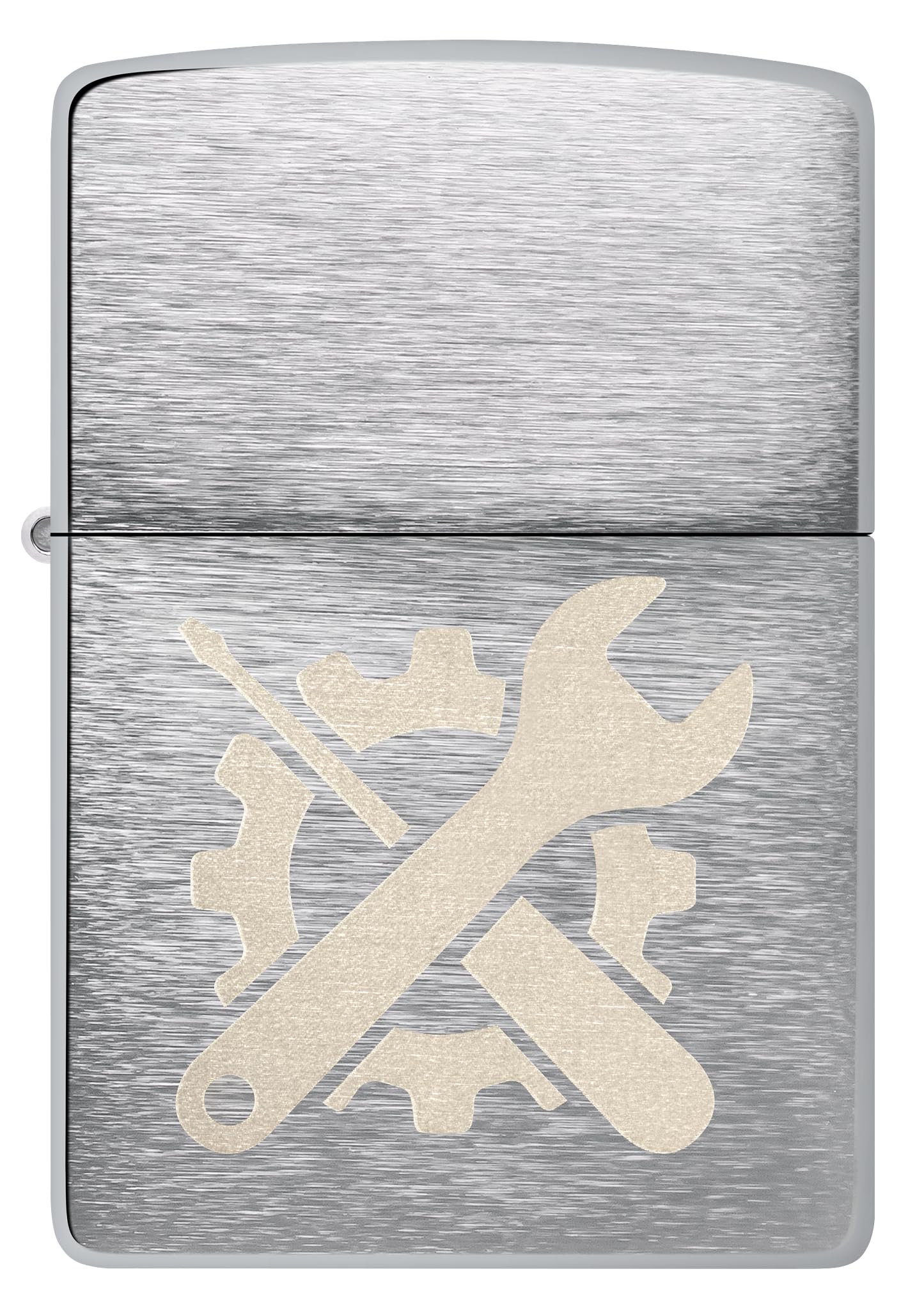 Zippo Encendedor a prueba de viento Brushed Chrome Laser Engrave Recargable Caja regalo