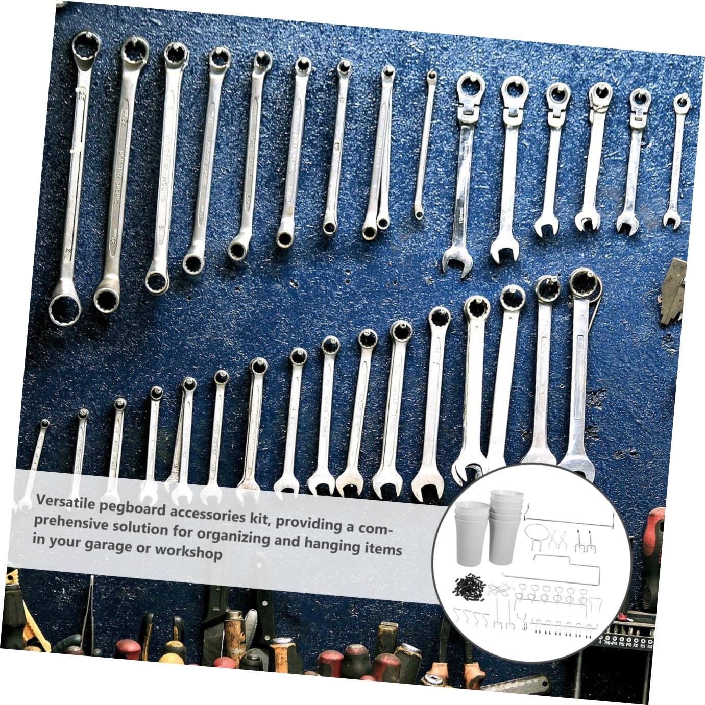 PRETYZOOM Set di Ganci per Pannelli Forati in Acciaio Inox Argento | Forme Arrotondate Assortite, Accessori per Organizer da Parete, Uso in Cucine e Uffici