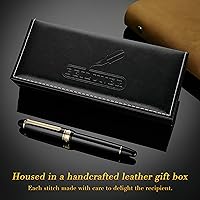 Vista 5 de BEILUNER 319 Piano Black Lacquer Rollerball - Impresionante bolígrafo de lujo con oro de 24 quilates, pesado y repuesto de tinta negra Schneider