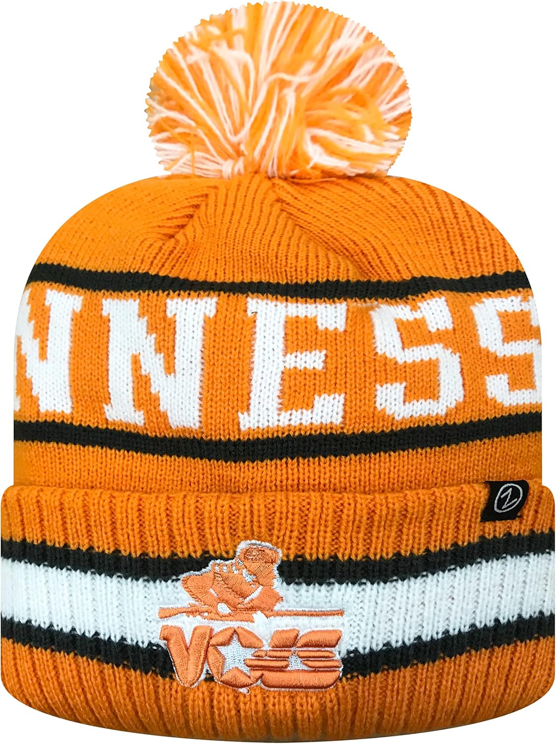 Zephyr NCAA Team Color-Retro Logo -Cuffed Knit Skully Beanie Pom Hat-Texas Tech Red Raiders-One Size Fits Most : Sports & Outdoors