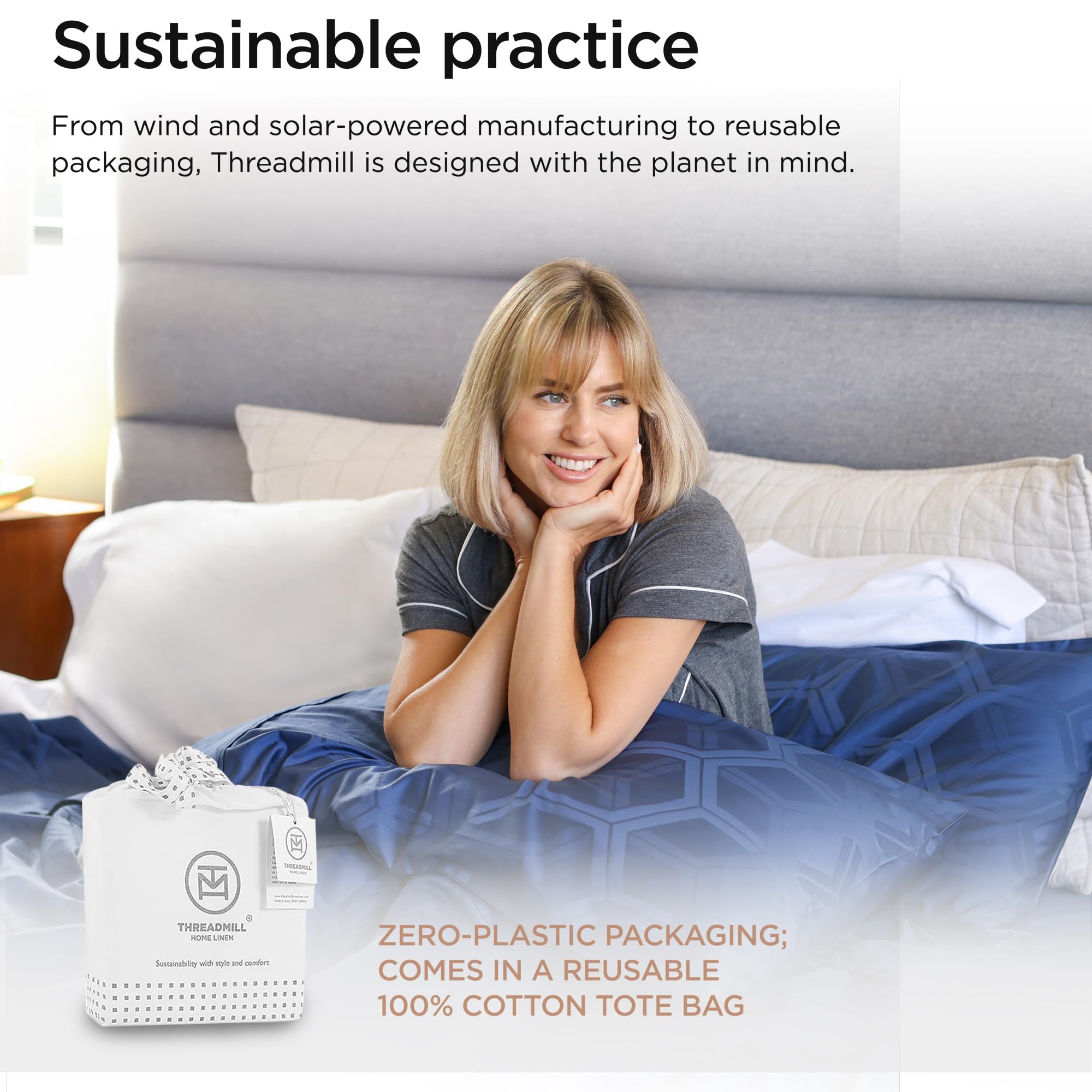 Threadmill Sábanas 100% algodón para Cama de tamaño matrimonial, Juego de sábanas de 600 Hilos con Bolsillo Profundo de 16 Pulgadas, Juego de Ropa de Cama de 4 Piezas con Tejido de satén Jacquard con