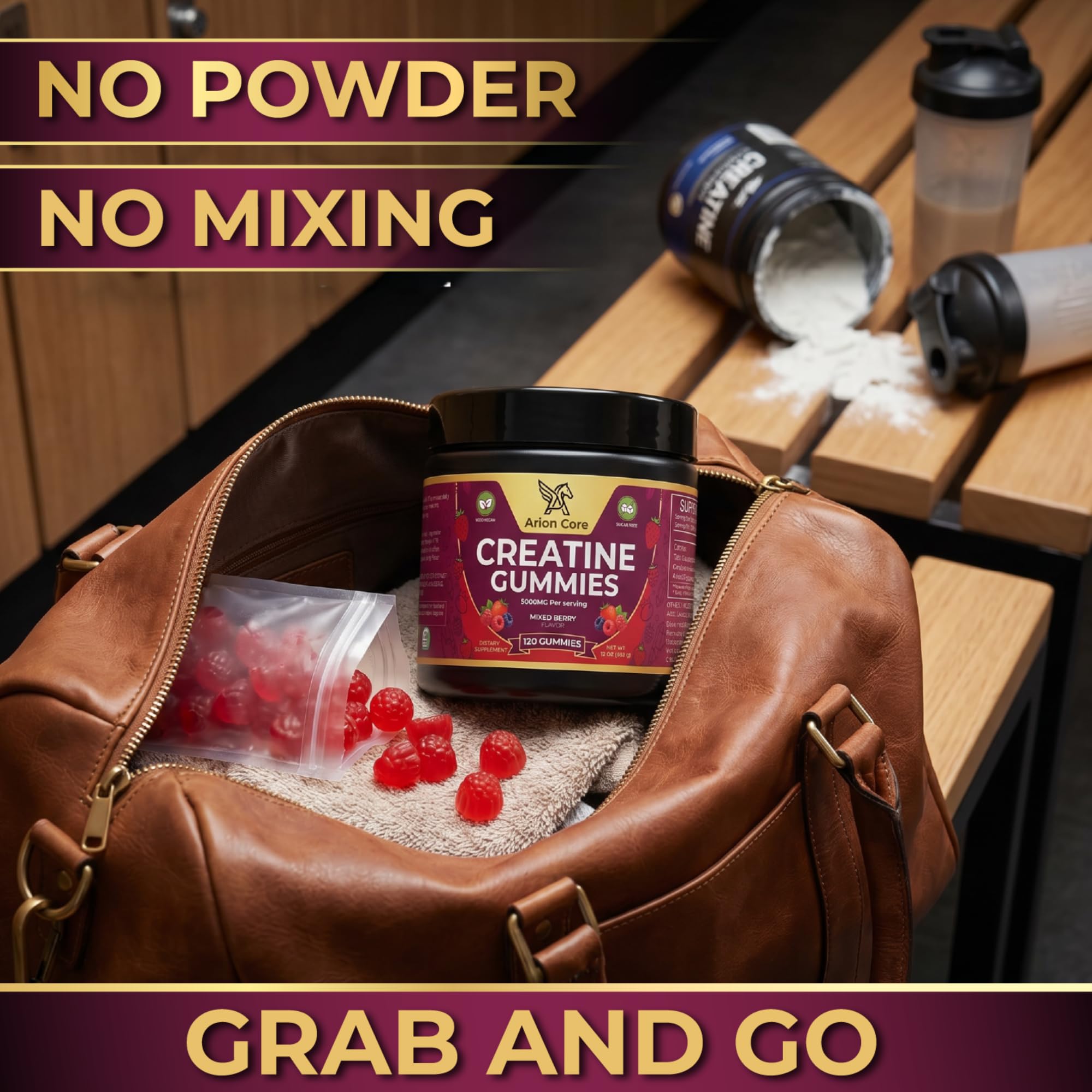 5g Creatine Gummies for Men & Women, Sugar-Free Vegan, 120 Count — Amazon image 6