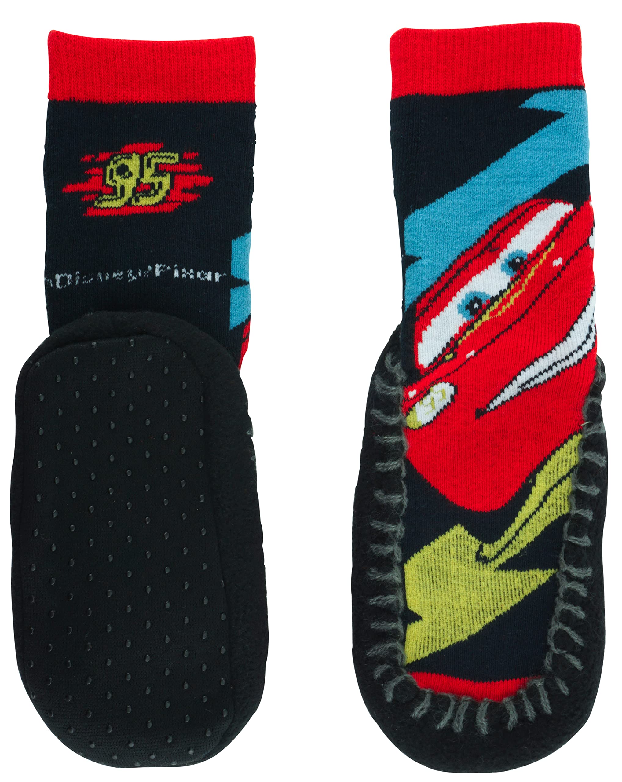 Black Disney Cars Character Lightning McQueen Socks, Ankle Socks, Anti Slip Socks for Kids 3+year (Cars Ankle Socks Pack 1x)