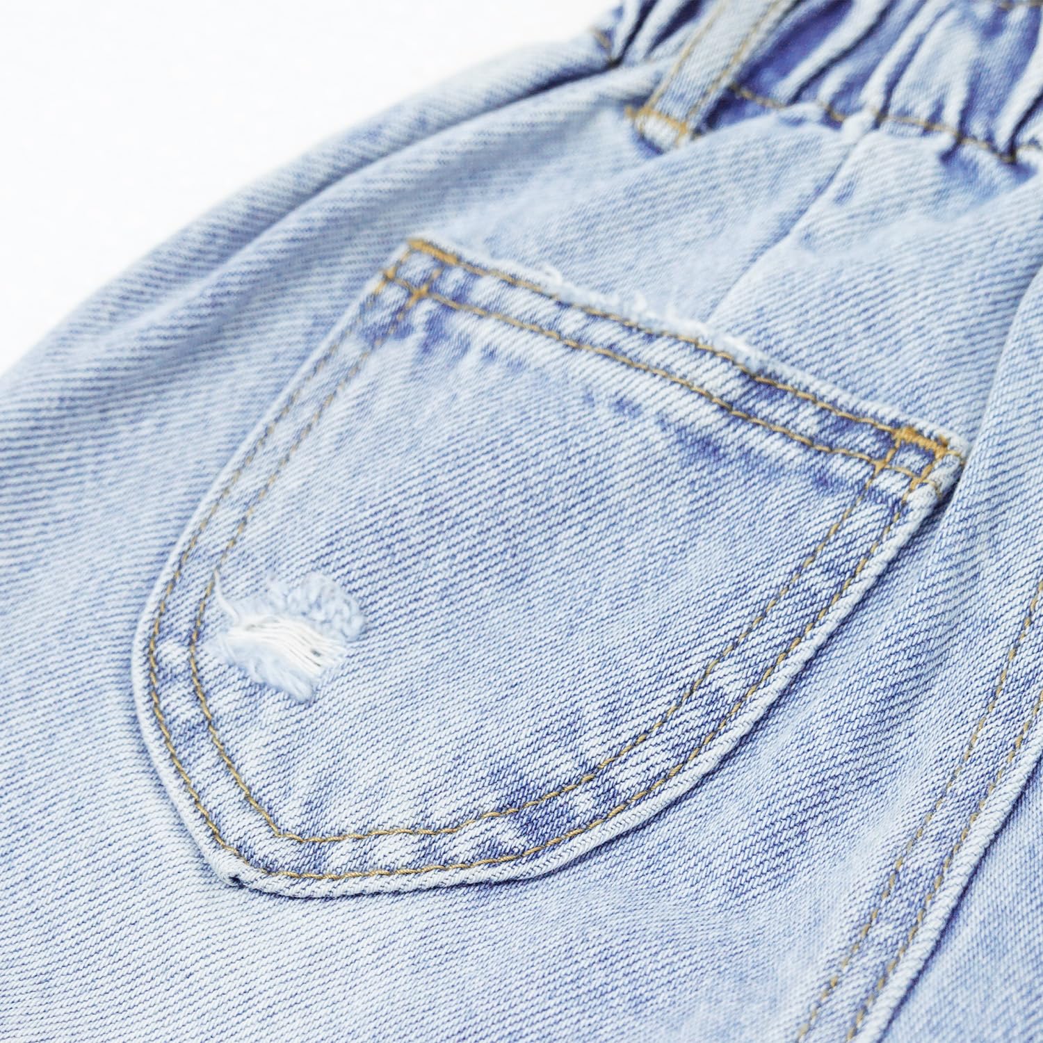 KIDSCOOL SPACE Jeans für Babys, Kleinkinder, Jungen, elastische Taille mit D-Ring, quadratische Taschen, gerades Bein, Jeanshose