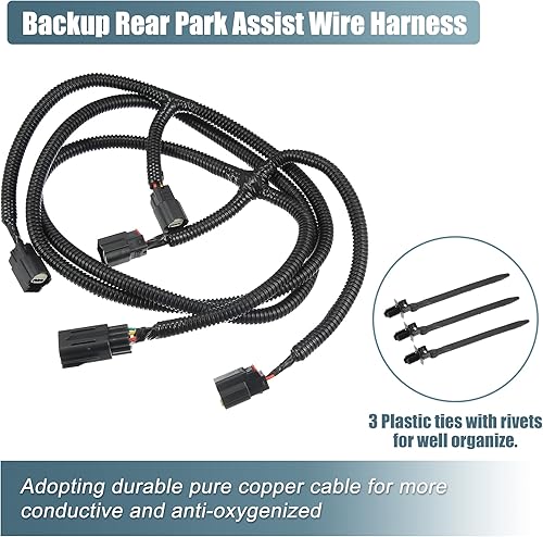 Miniatura 6 de X AUTOHAUX, arnés de cableado de asistencia de estacionamiento trasero 68031820AA para Dodge para RAM 1500 2009-2020 para Dodge para Ram 2500 3500