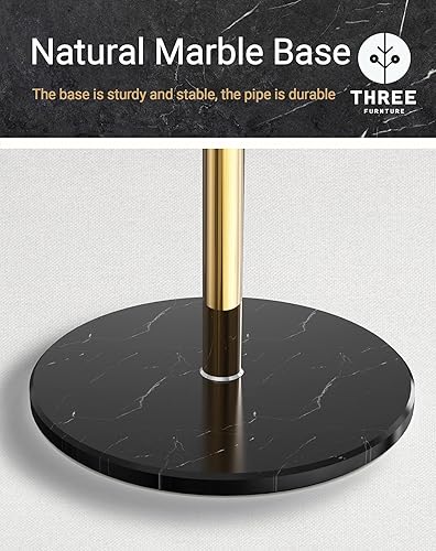 Miniatura 5 de Perchero de acero inoxidable independiente, perchero con base de mármol natural, soporte de árbol de pasillo de metal dorado, colgador de ropa