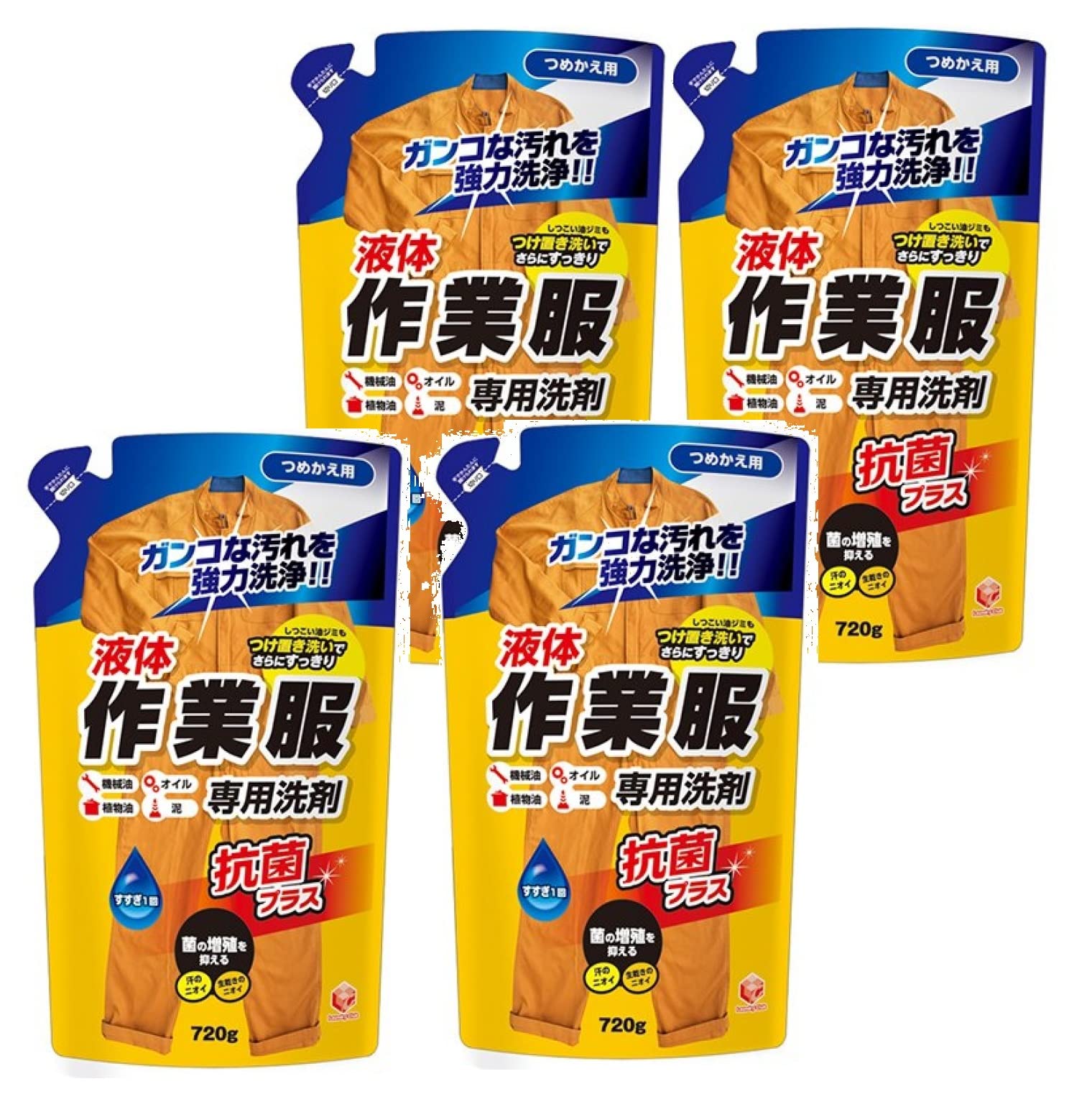 【Amazon.co.jp限定】 BULK LIFE(バルクライフ) ランドリークラブ 作業服専用 液体洗剤 720g 詰替用×4個セット商品画像