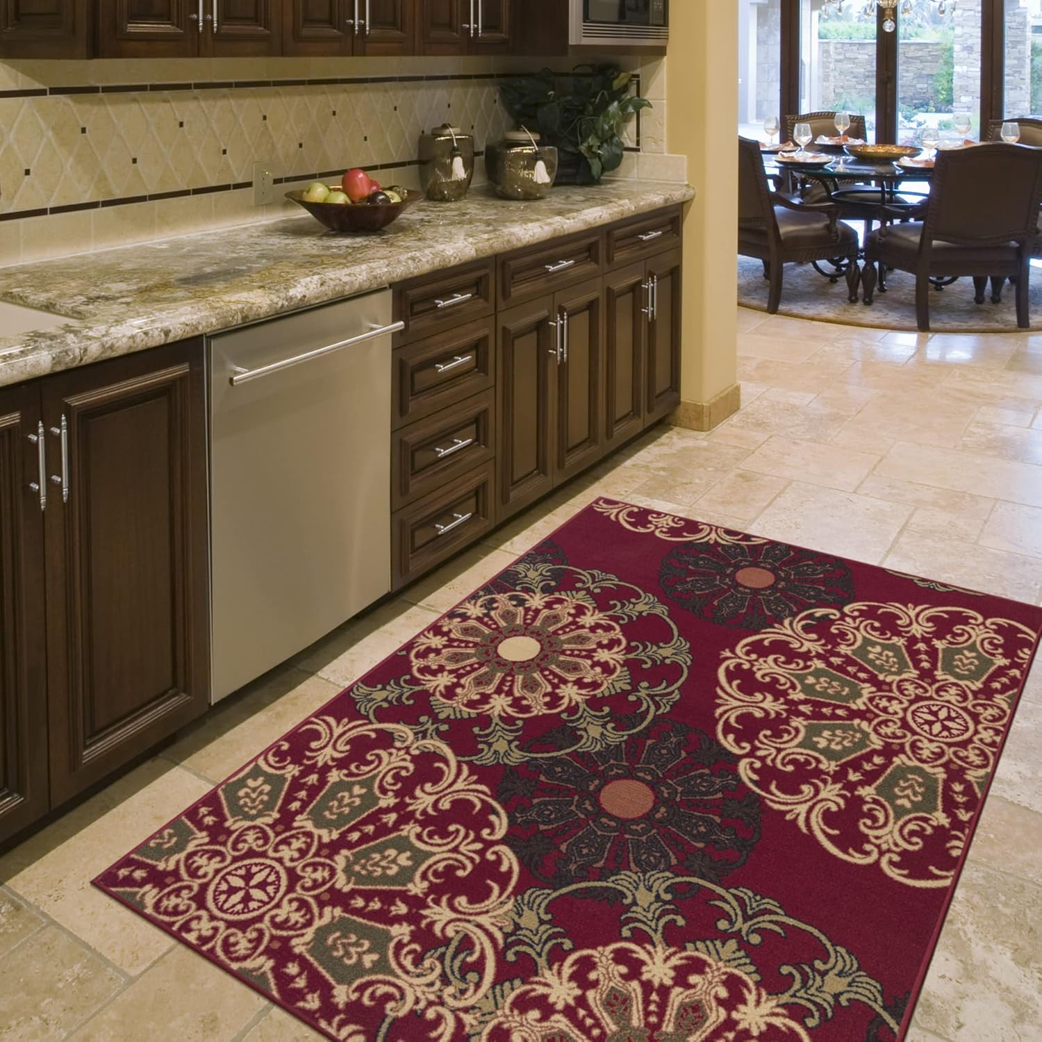 Ottomanson Homeline Collection NonSlip Rubberback Boho