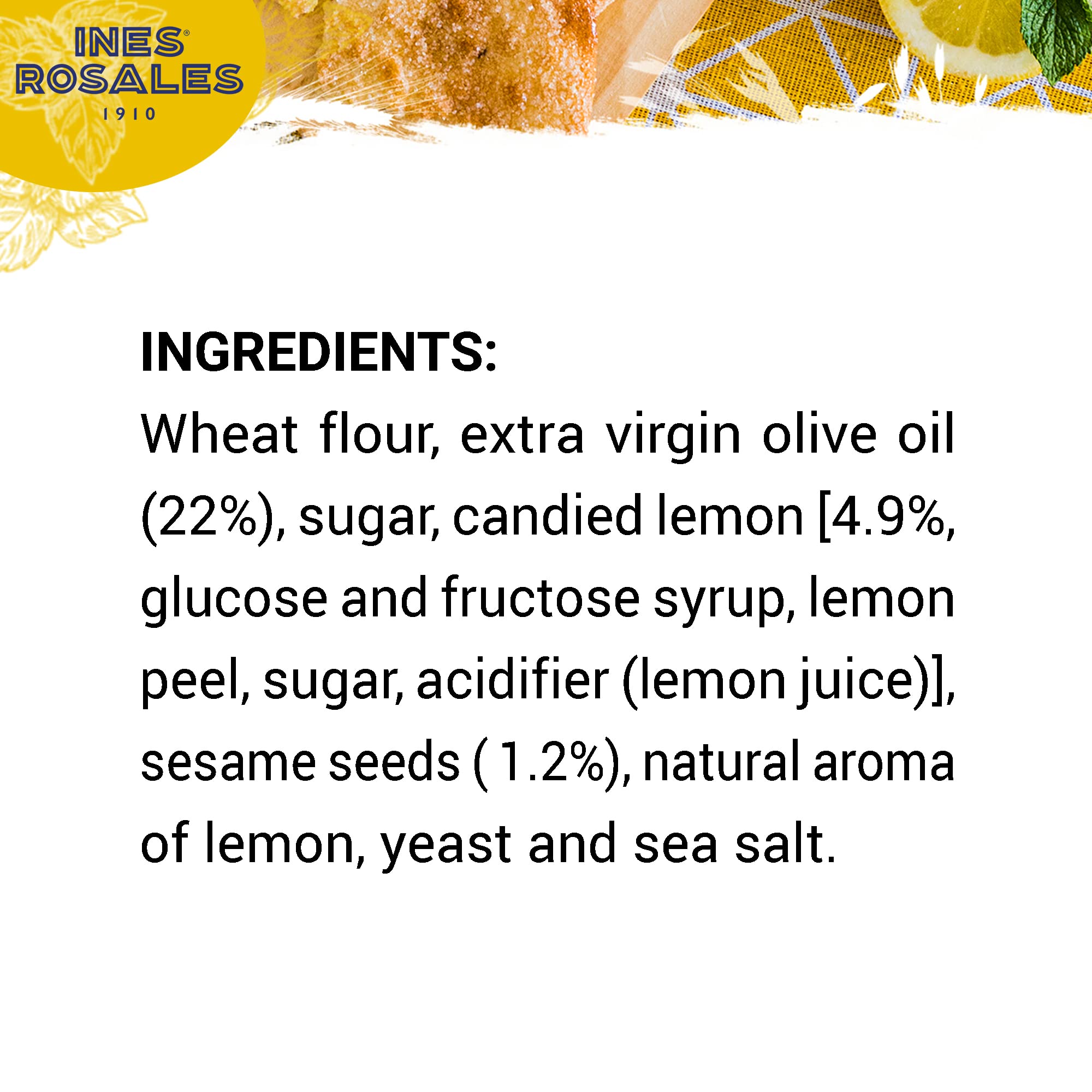 Ines Rosales Tortas all'olio di oliva dolce al limone, deliziosi biscotti vegani, snack spagnoli, 14 x 120g