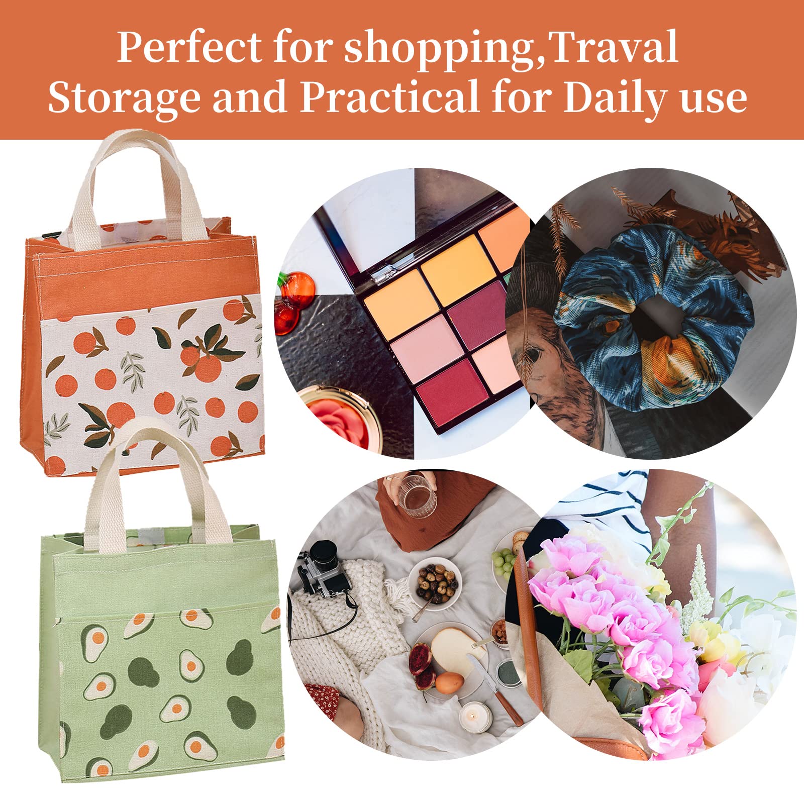 2 Borse Tote In Tela Mini - Colorate E Leggere Per Ogni Occasione! - Foto 3