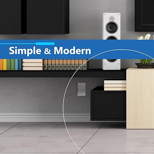 Miniatura 6 de LIDER Placa de pared de metal en blanco, cubierta de salida de acero inoxidable, resistente a la corrosión, tamaño mediano de 1 cuadrilla, 4.88 x