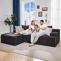 Vista 3 de Modular Sectional Sofa Couches L-Shape Couch 3 Seat Modular Sofa Memory Foam Sectional Couches for Living Room, Cloud Couch with Oversized Chaise