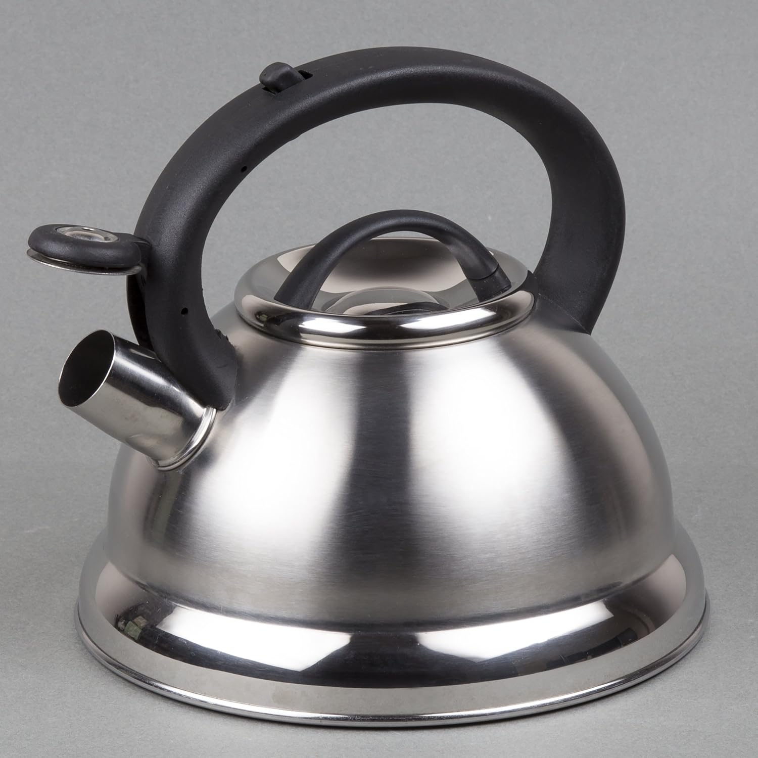 Creative Home Alexa 3.0 Qt. Stainless Steel Whistling Tea Kettle with Aluminum Capsulated Bottom for Even Heat Distribution, Brushed Finish