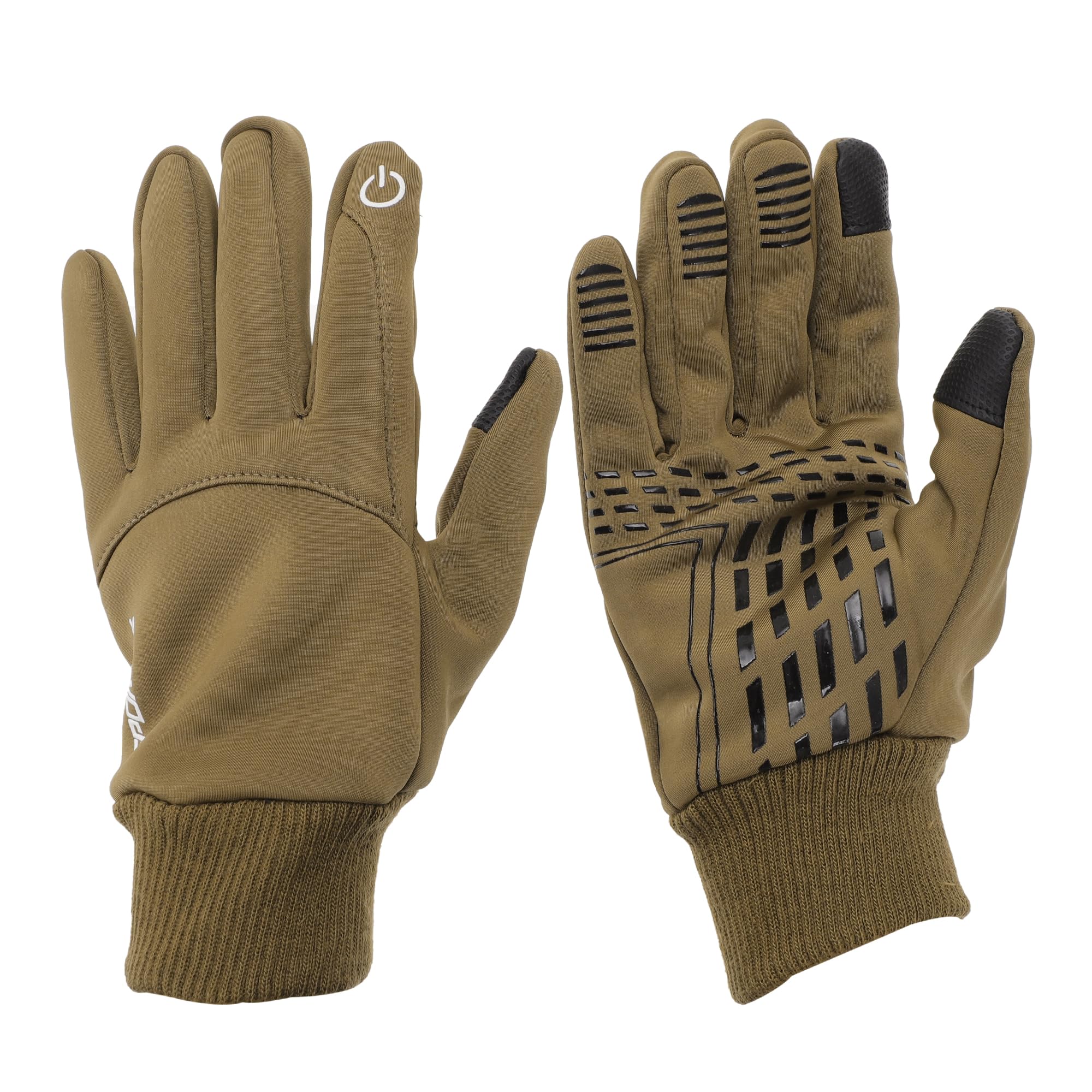 L Motorcycle Gloves Breathable Full Finger Gloves Polyester Outdoor Gloves Brown 1 Pair
