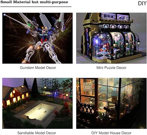 Vista 21 de Evemodel L0402B 20pcs pre-cableado SMD LED 0402 Bule Diodo emisor de luz 12V pre-soldado Micro Litz cable cable longitud 7.8 pulgadas (7.9 in)