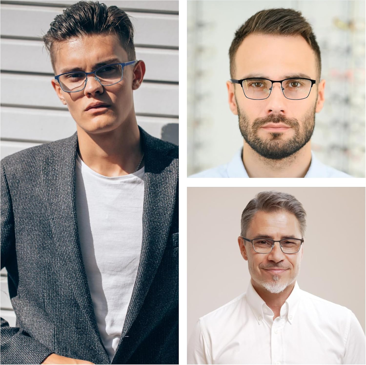 2 Pack Mens Bifocal Reading Glasses Bi Focal Matel Rectangle Readers Spring Hinge Far/Near Dual-use Eyeglasses - Image 3