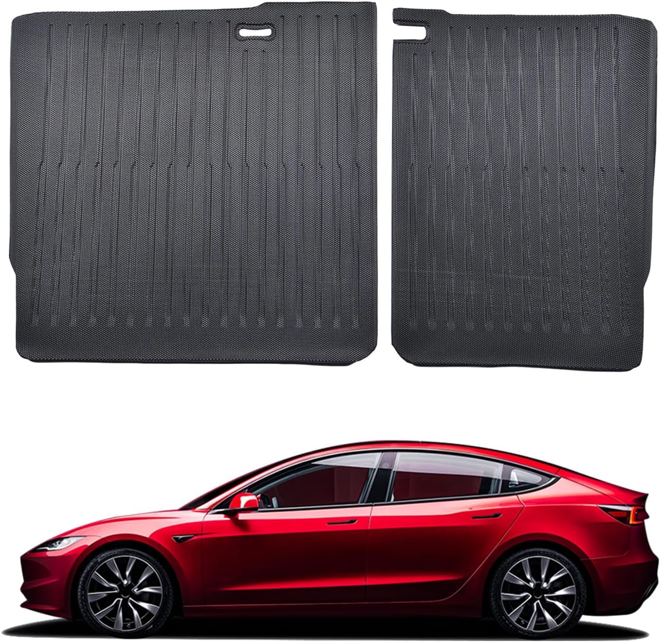 TOPABYTE Rear Seat Back Cover Backrest Protector for Tesla Model 3 Highland 2025 2024 Accessories Second Row Seats Back Cover All Weather Mats Cargo Trunk Liner 2 PCS