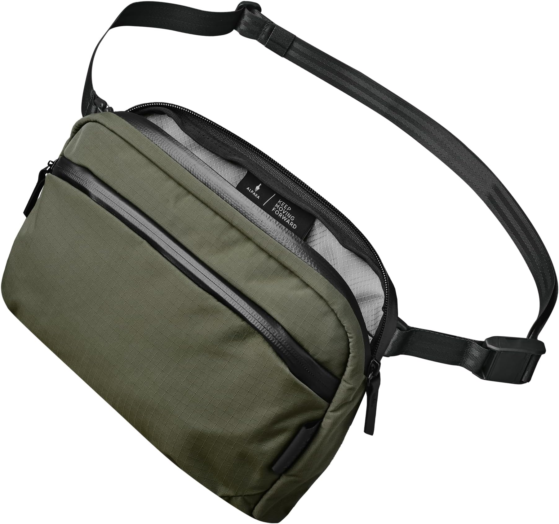 Flight Sling - Portable, Lightweight, Packable Sling Bag - Fits iPad Mini - Water Resistant, Green, Small