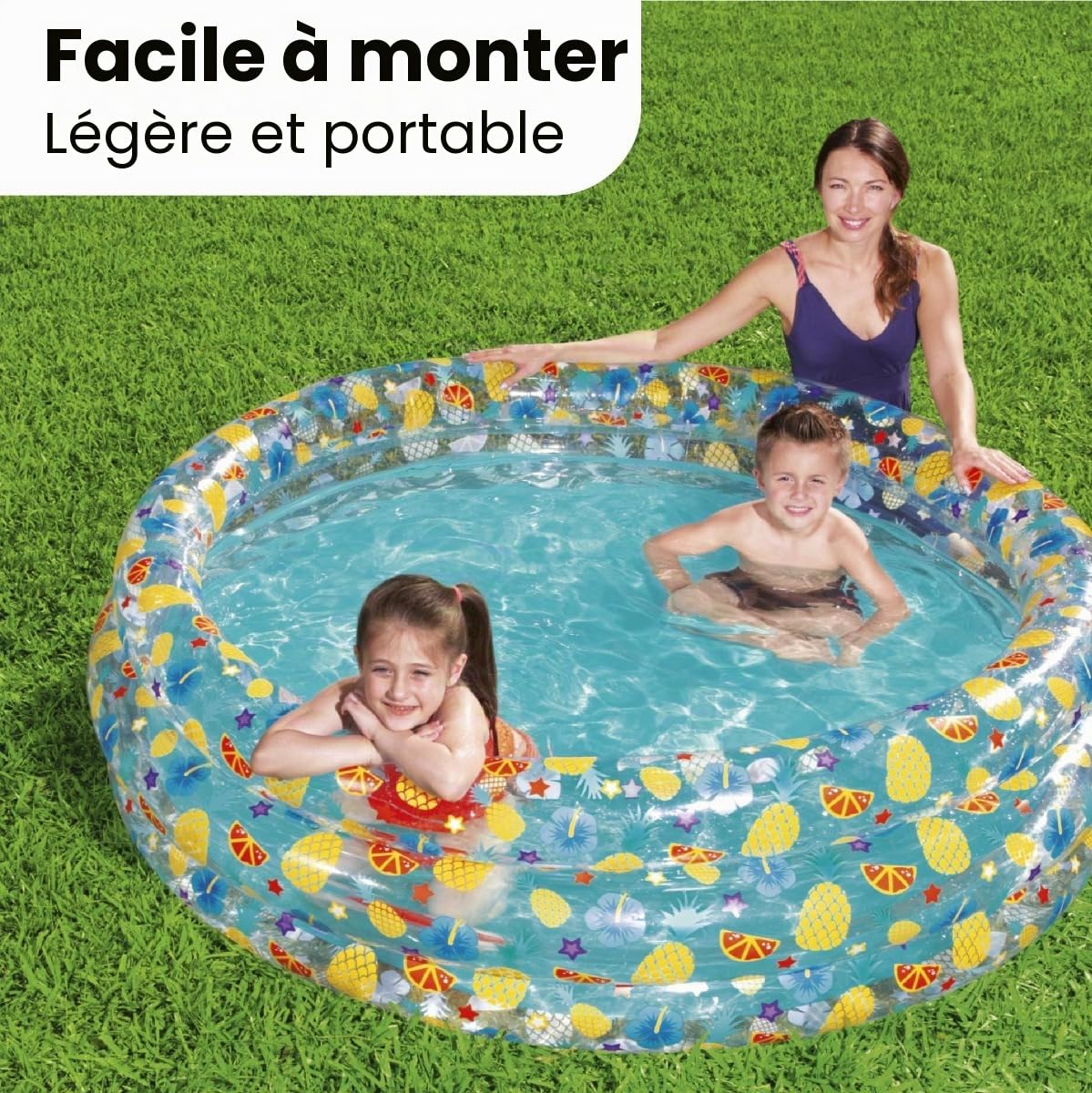 Bestway 51048 Piscine Gonflable Ronde Sea Life 3 Boudins 170 X 53 cm