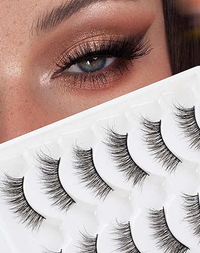 Miniatura 10 de Onlyall Pestañas postizas de ojo de gato, pestañas postizas naturales, pestañas postizas de ojo de zorro, 7 pares D5