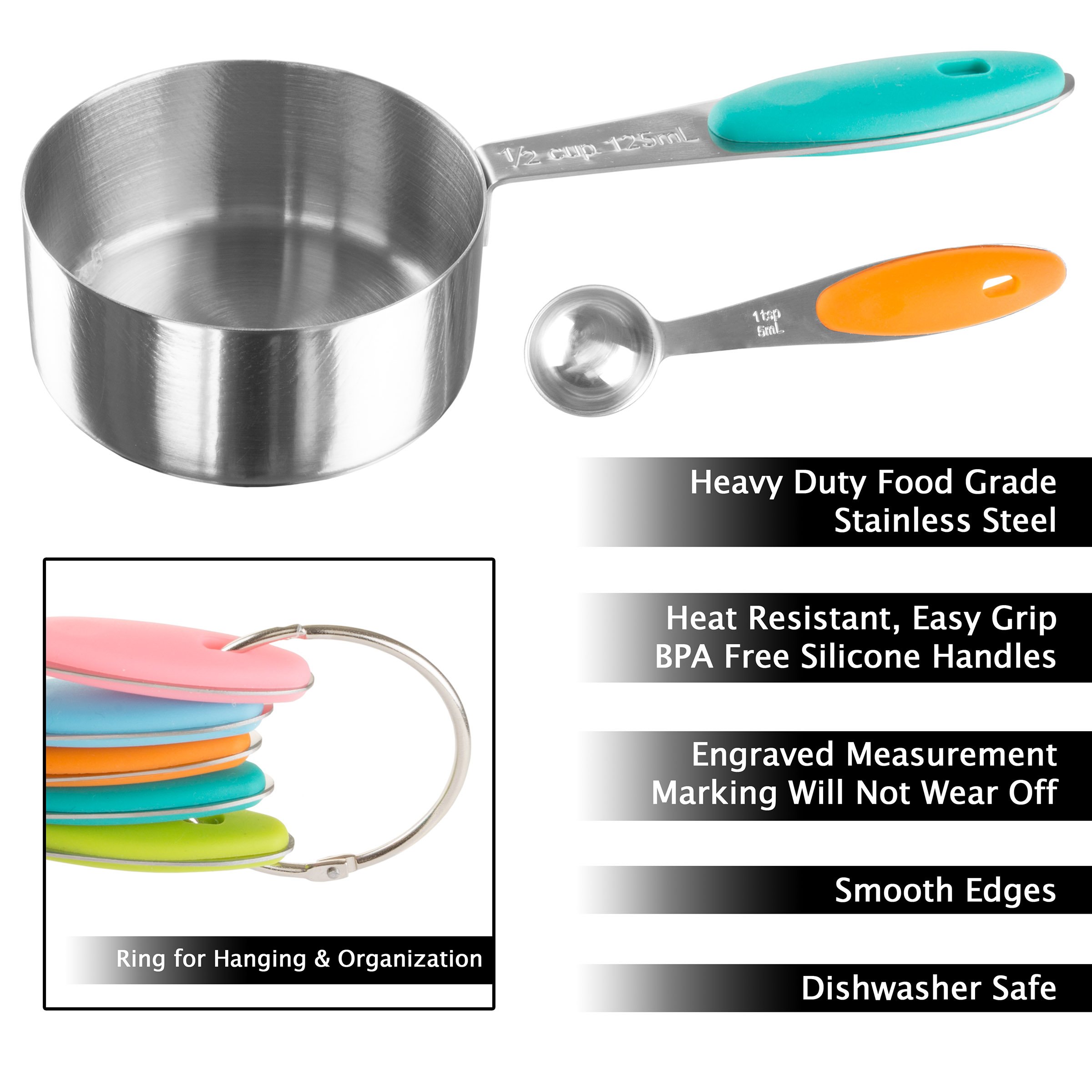 Classic Cuisine 82-KIT1036 Messbecher und Löffel-Set, Edelstahl