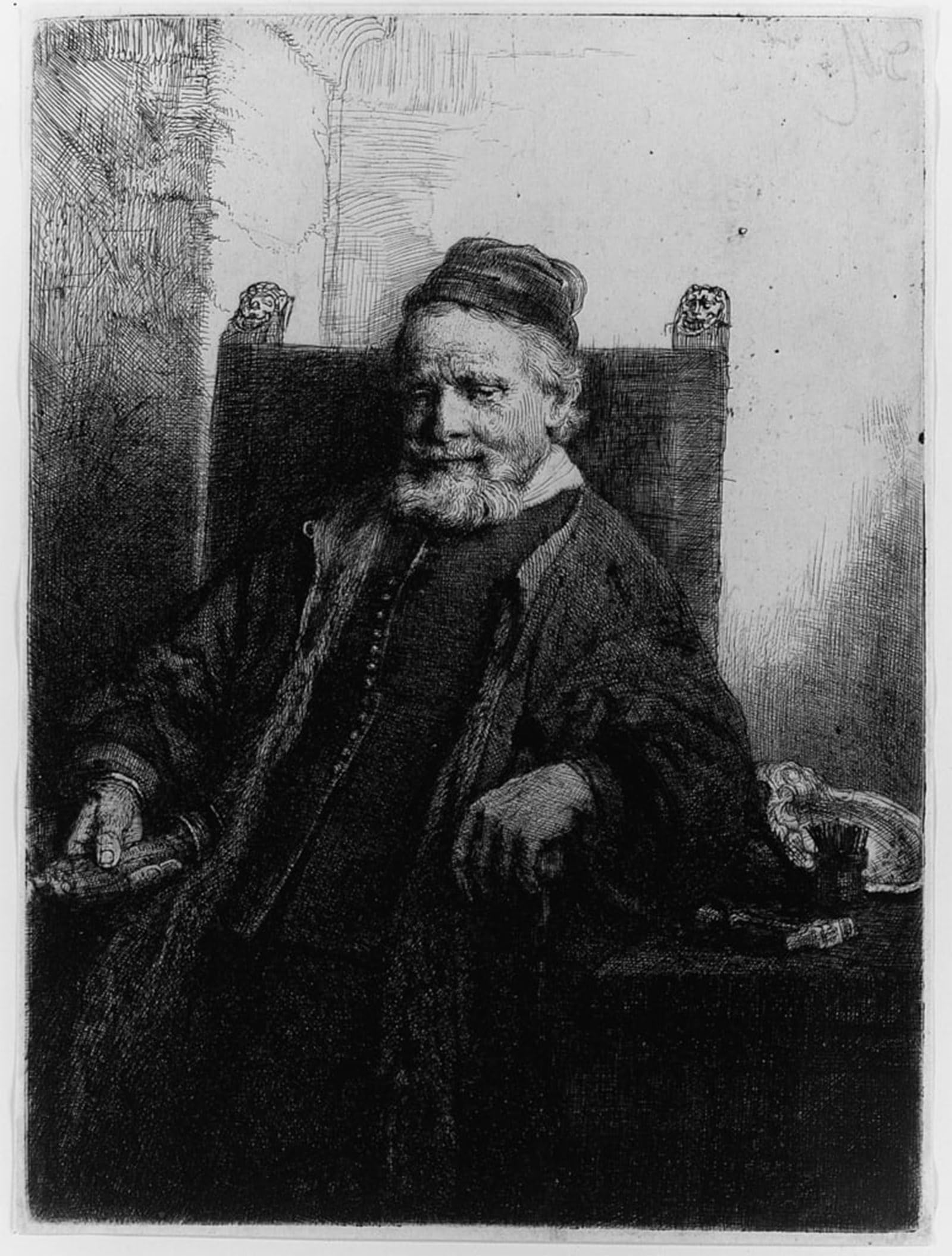 ARTXLXXBN Famous Print Painting Colorful Art Print Jan lutma, Goldsmith by Rembrandt van Rijn Canvas Art Decorations for Home Decor 60x90cm