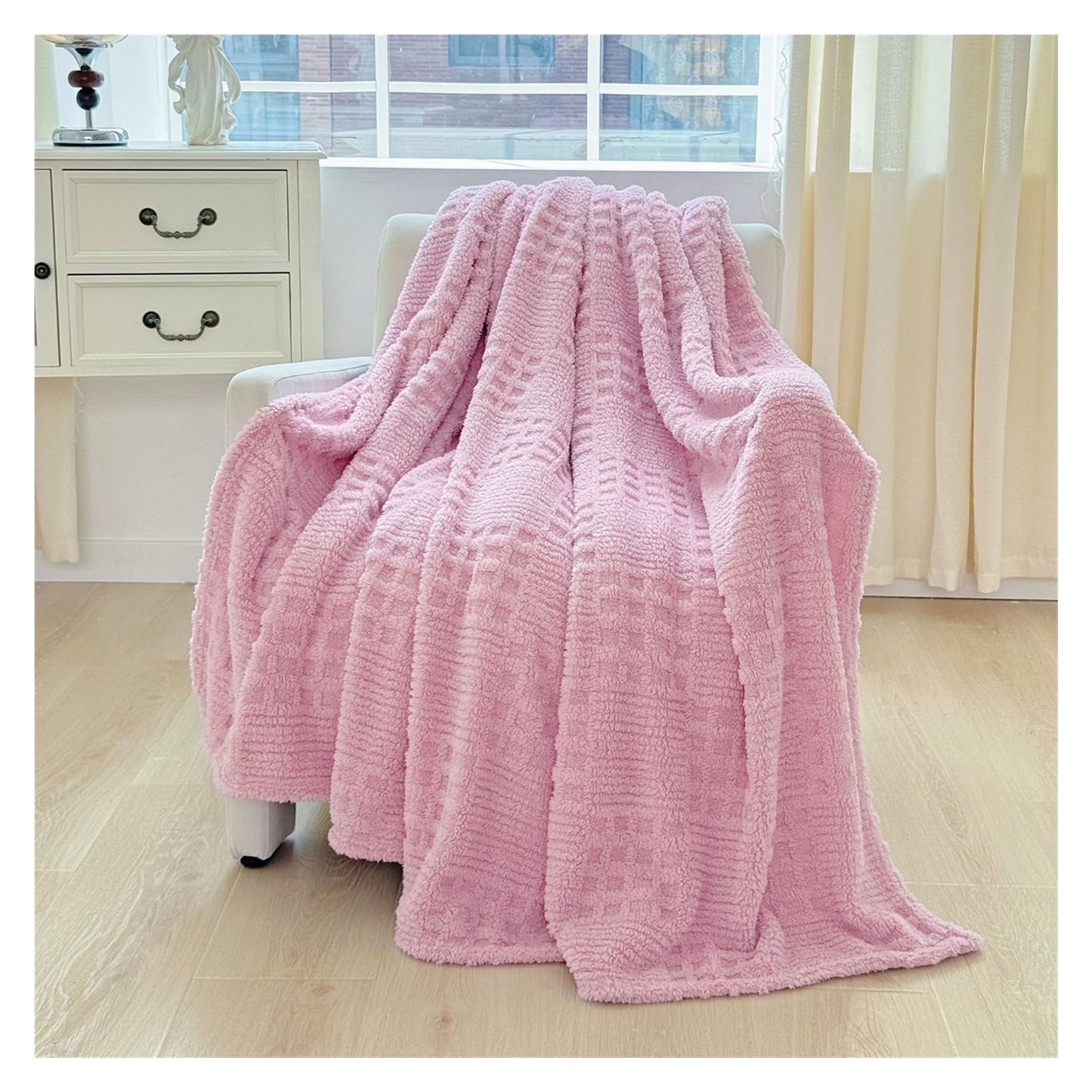Plaid ultra doux gaufré et léger pour une isolation thermique sur le canapé