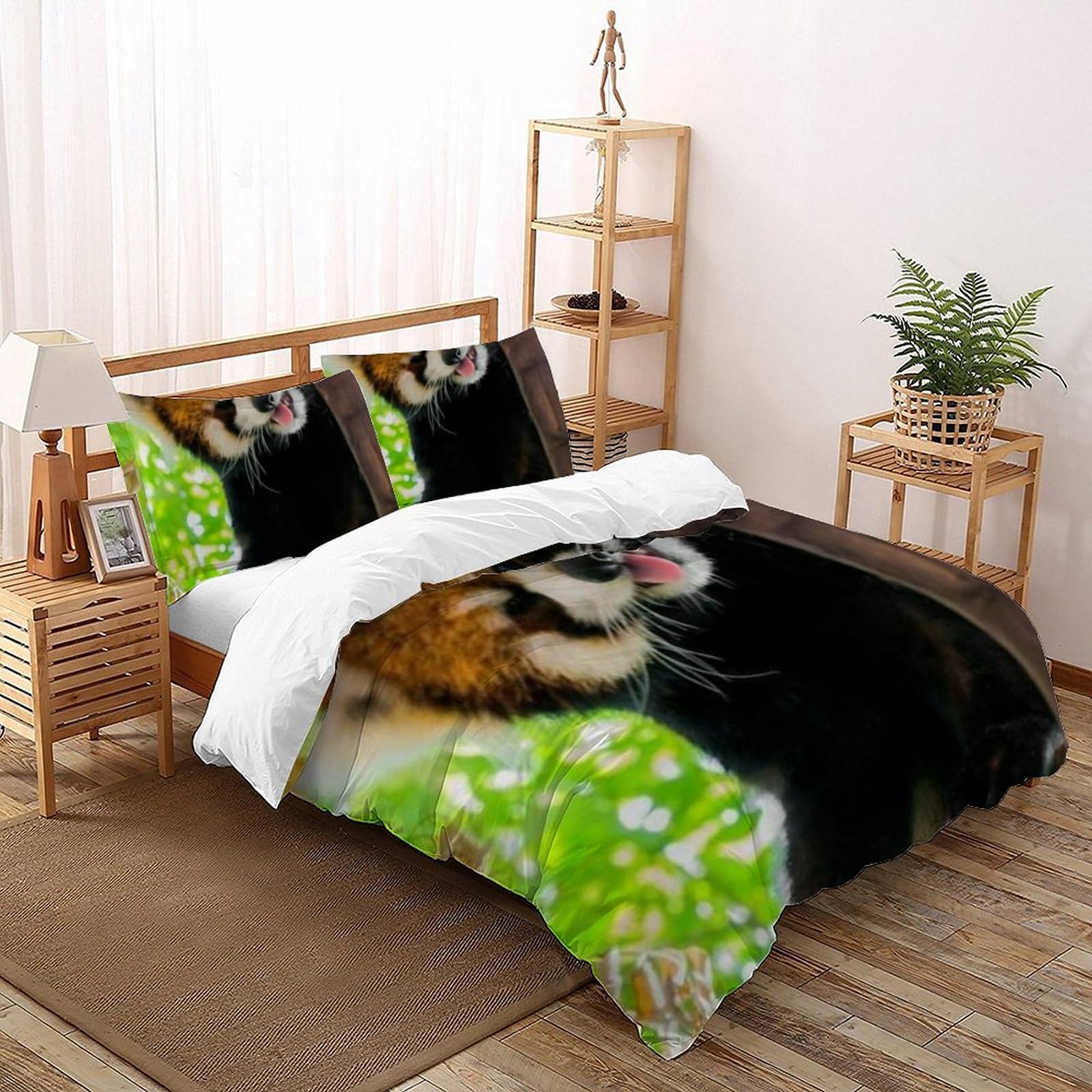 Housse de couette Raton Laveur en microfibre respirante imprimé 3D avec fermeture éclair