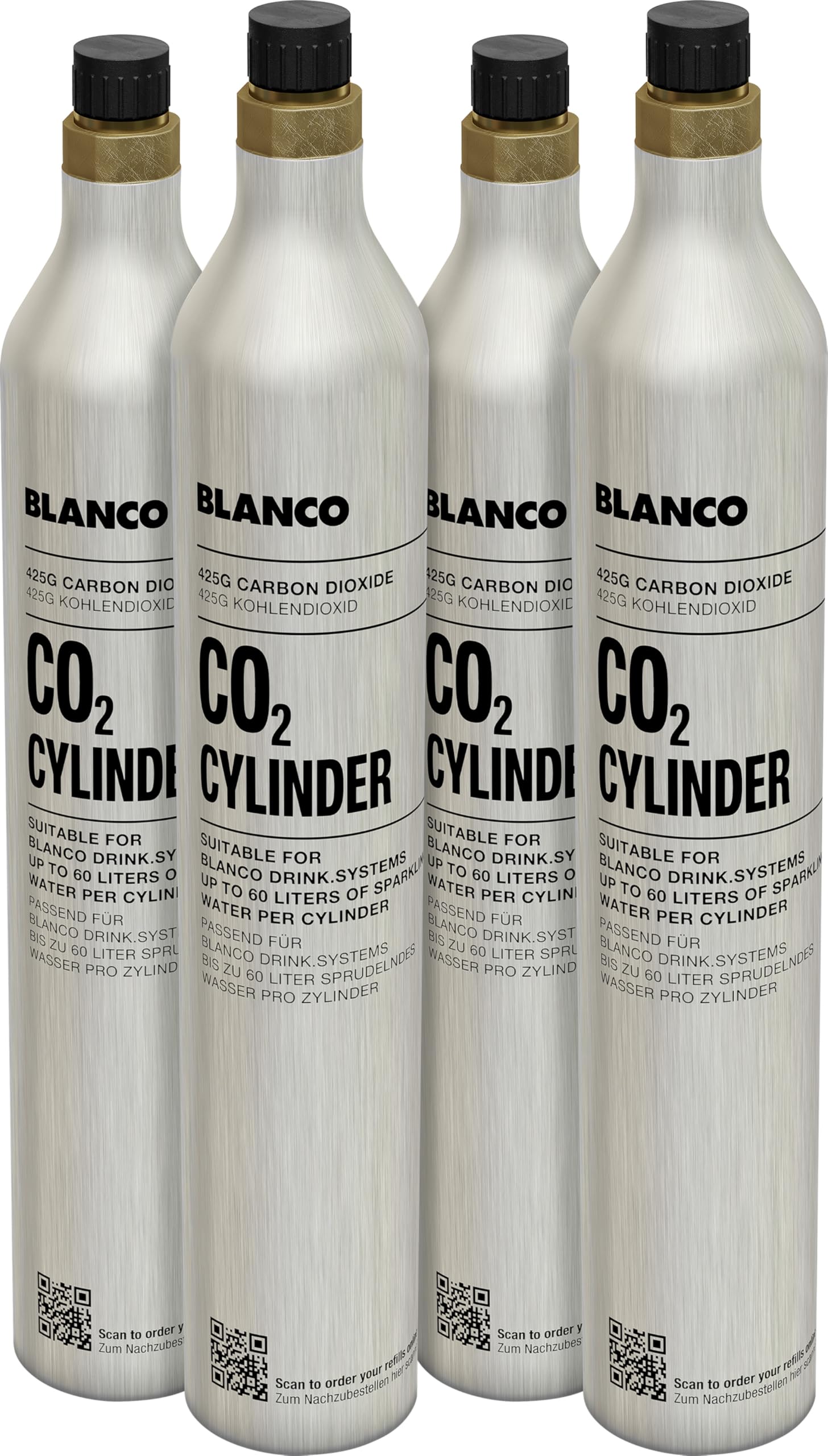 BLANCO Starterset CO2-Zylinder 4er Set | Passend zur Drink.soda &CHOICE.all |
