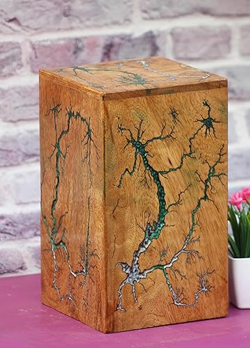 Miniatura 3 de Lichtenberg Urna para cenizas humanas  Urna de cremación de madera, urna funeraria grande para adultos, urna funeraria grande para adultos  Urna