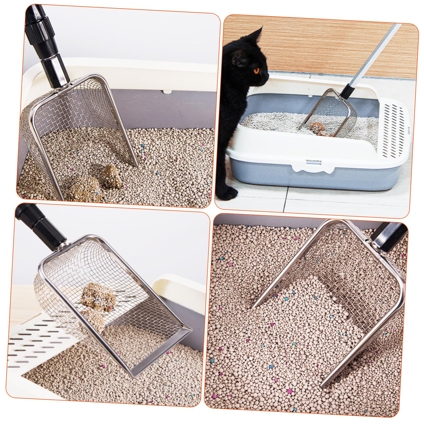Toyvian 2pièces Pelle à Litière pour Chat Tamis Ajustable Poignée Ergonomique Outil De Nettoyage pour Bac à Litière