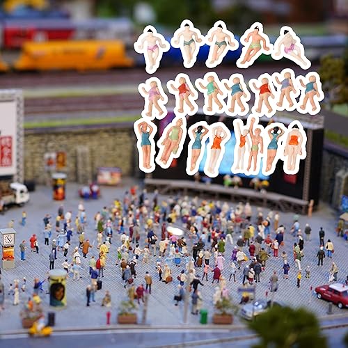 Miniatura 6 de BQLZR 175 Multicolor ABS sin pintar en miniatura Beach People Figures Mini People Pack de 20
