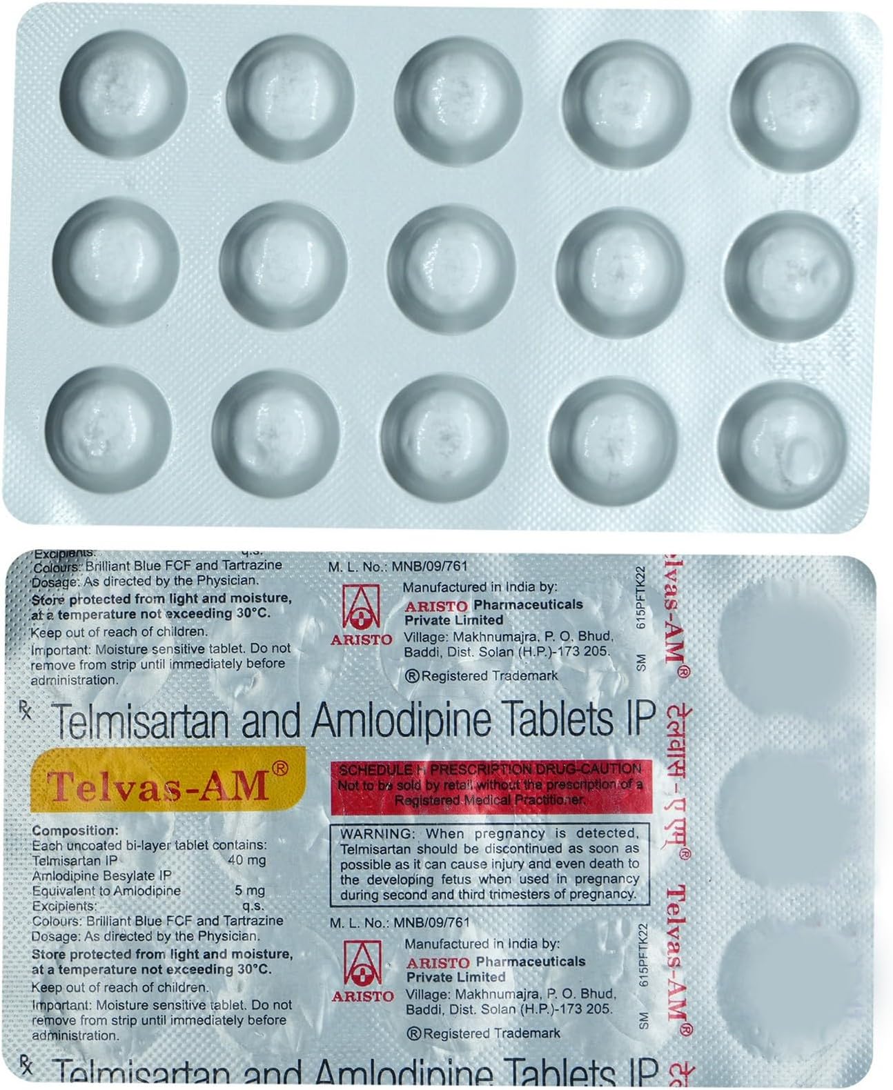 Telvas-AM - Strip of 15 Tablets