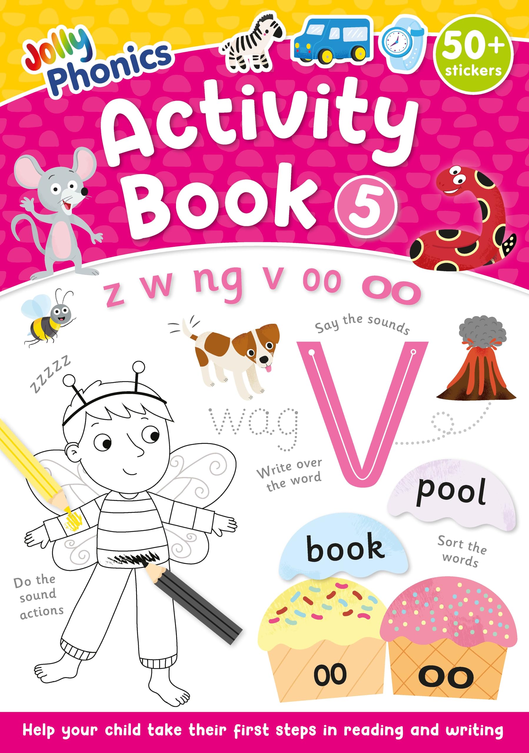 Jolly Phonics Activity Book 5: in Precursive Letters (British English edition) (Jolly Phonics Activity Books, set 1-7 Updated Edition)