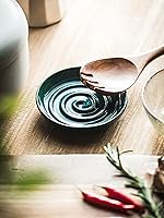 Vista 5 de Soporte para cucharas, cuchara de porcelana con bandeja de goteo, para múltiples utensilios, resistente al calor, soporte de cuchara de cerámica