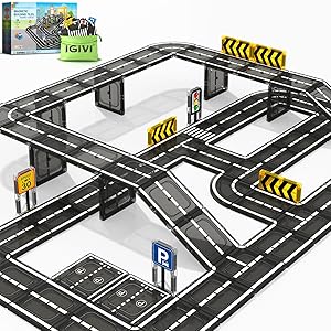 Magnetic Tiles Road Set, STEM Magnet Toys for Kids Ages 3-5 4-8, Magnetic Building Blocks for Toddlers, Birthday Gifts for 3+ Year Old Boys Girls