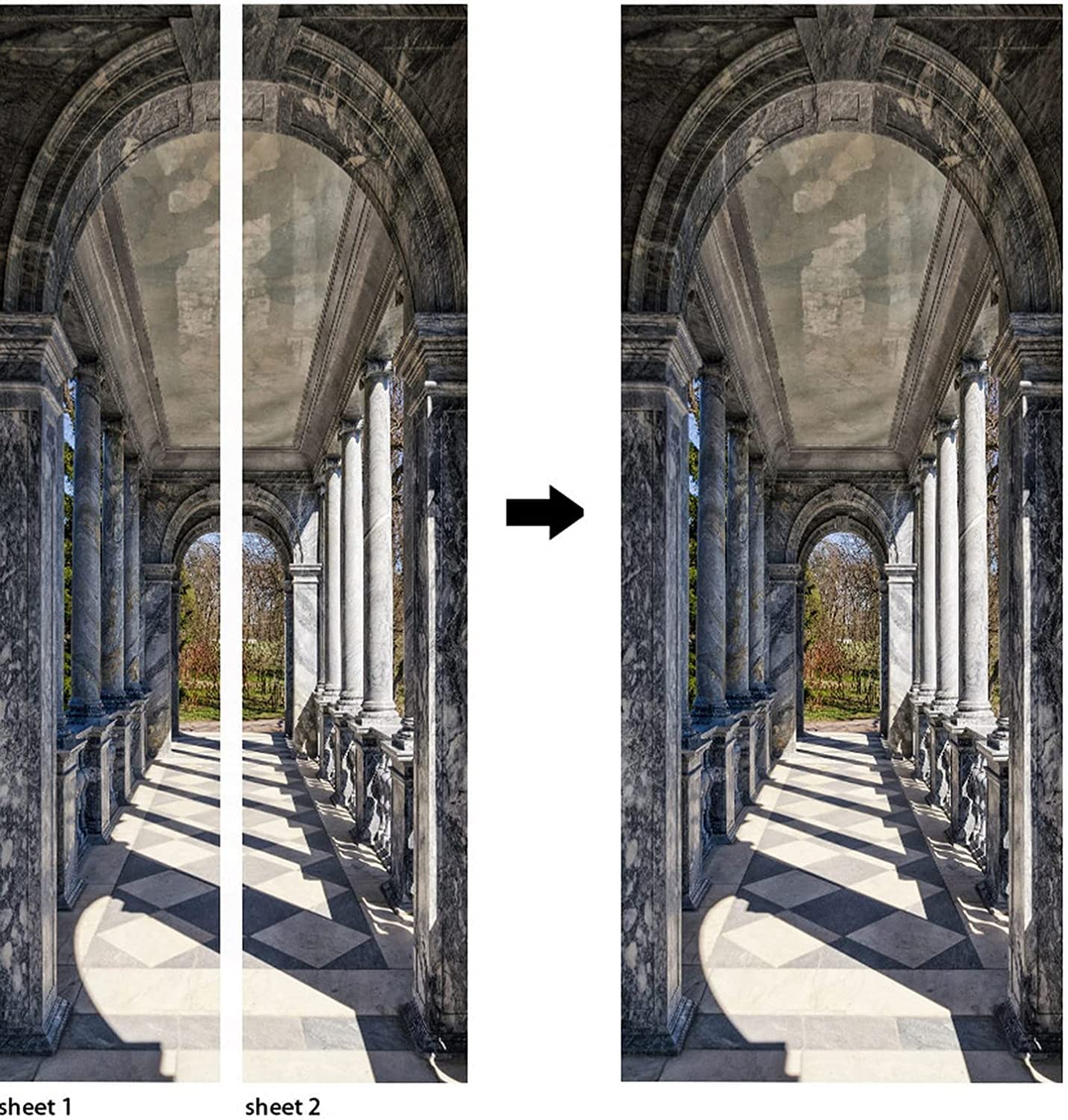 Adesivi Per Porte 3D 77 X 200 Cm Carta Parati Porta Poster Per Porta Rimovibile Autoadesivo Impermeabile Fai Da Te Foto Per Bagno Cucina Soggiorno Ufficio Camera Da Letto Corridoio Ad Arco